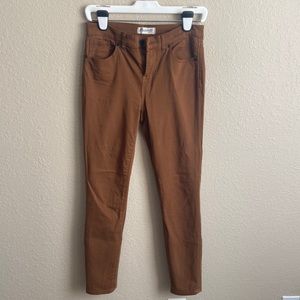 Madewell high riser skinny jean/pants rust color size 28